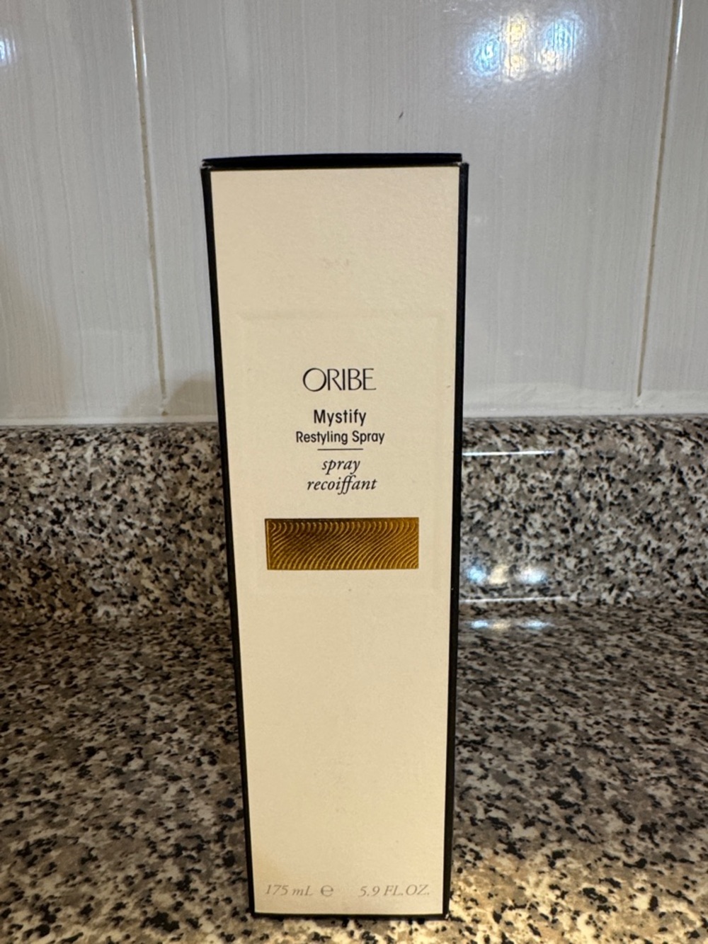 Oribe Mystify Restyling Spray — Cream and Gold Box